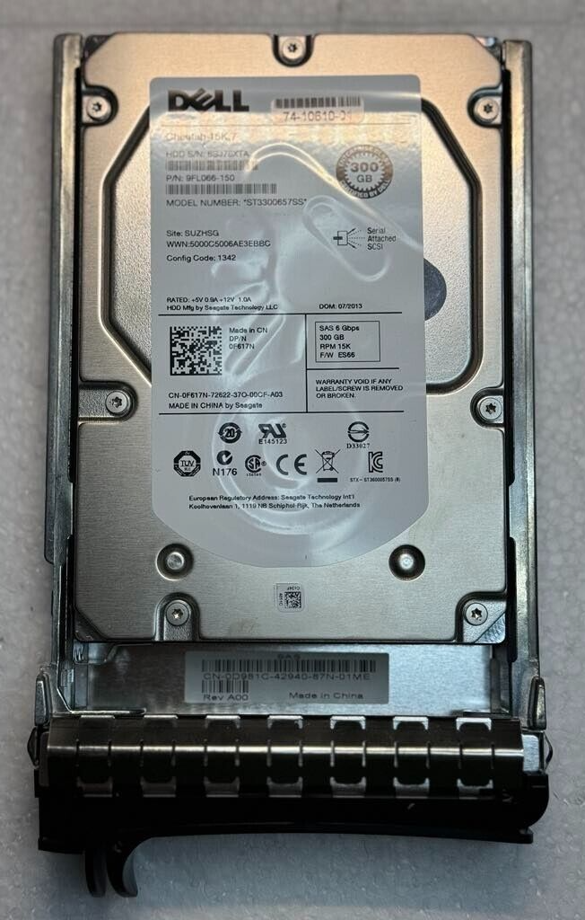 DELL F617N ST3300657SS 9FL066-150 300GB 15K RPM 16MB CACHE 6Gbps SAS 3.5in HDD