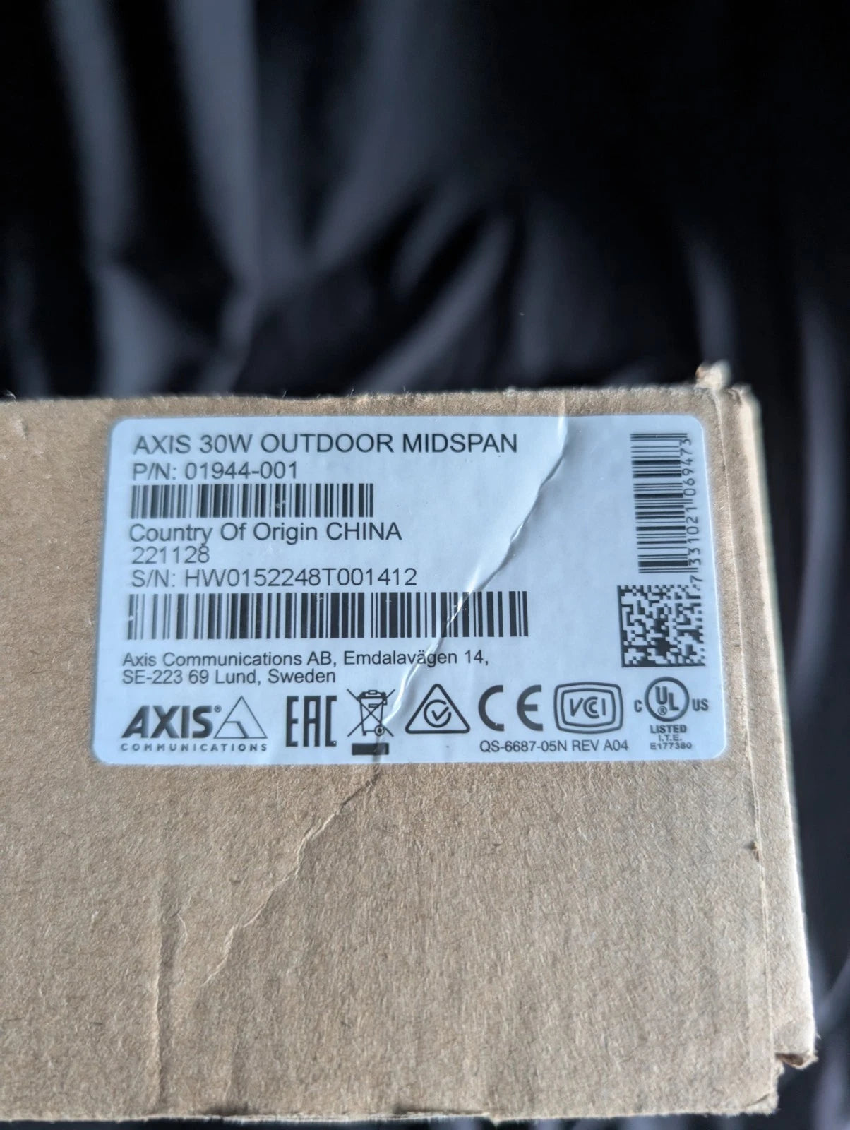 Axis 01944-001 30W Outdoor Midspan Poe Injector
