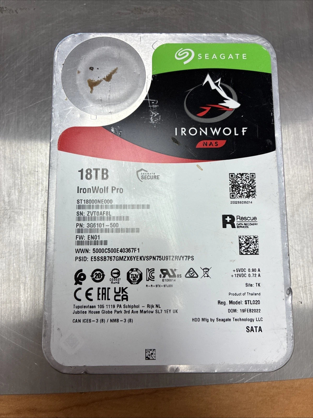 Seagate IronWolf Pro 18TB SATA 6Gb/s 3.5" NAS Hard Drive- ST18000NE000
