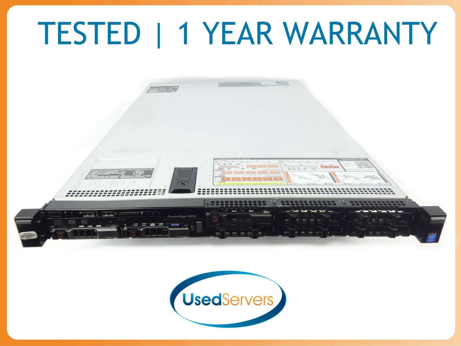 Dell R630 8SFF 128GB 2xE5-2630v4 2.2GHZ=20Cores 3x1.2TB 10K H730