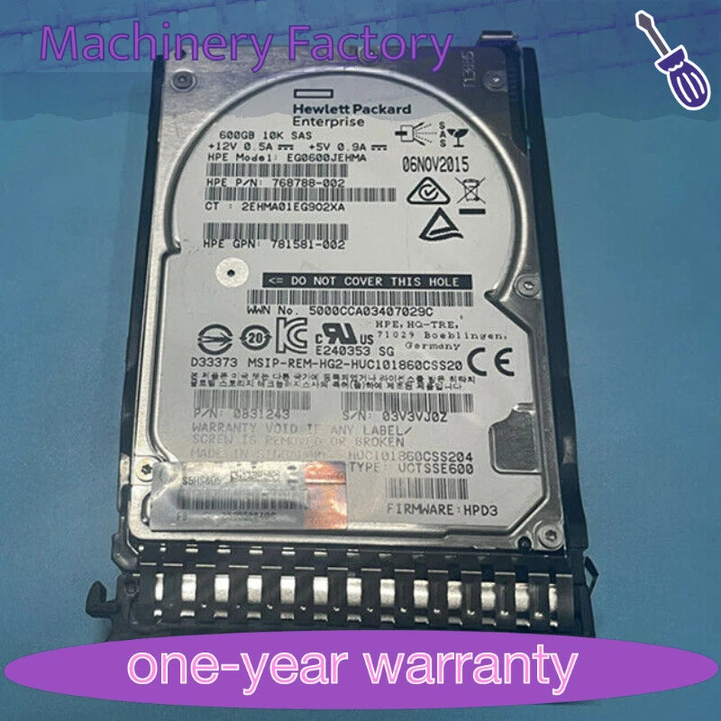 HP 781516-B21 600GB 12G SAS 10K SFF 2.5" SC HDD 781577-001