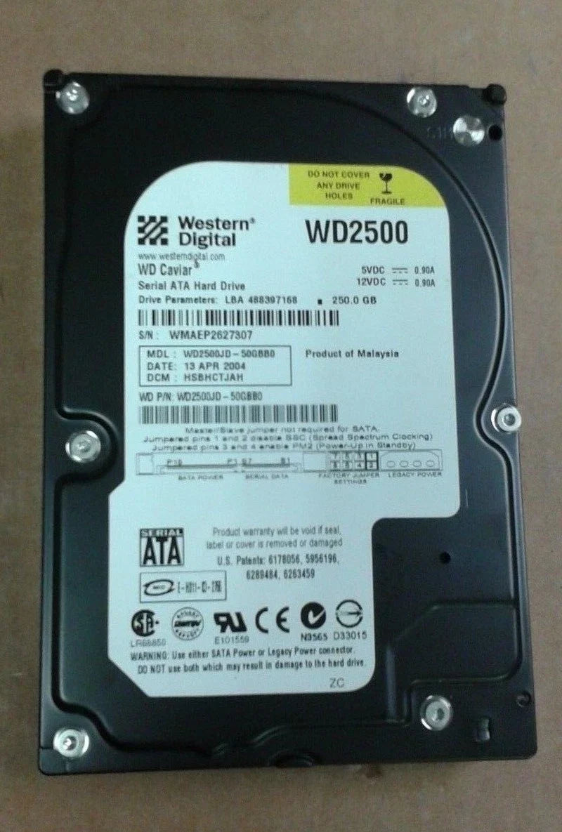 Western Digital 250GB 7200 RPM 8MB Cache SATA 1.5Gb/s 3.5" Desktop Hard Drive - WD2500JD
