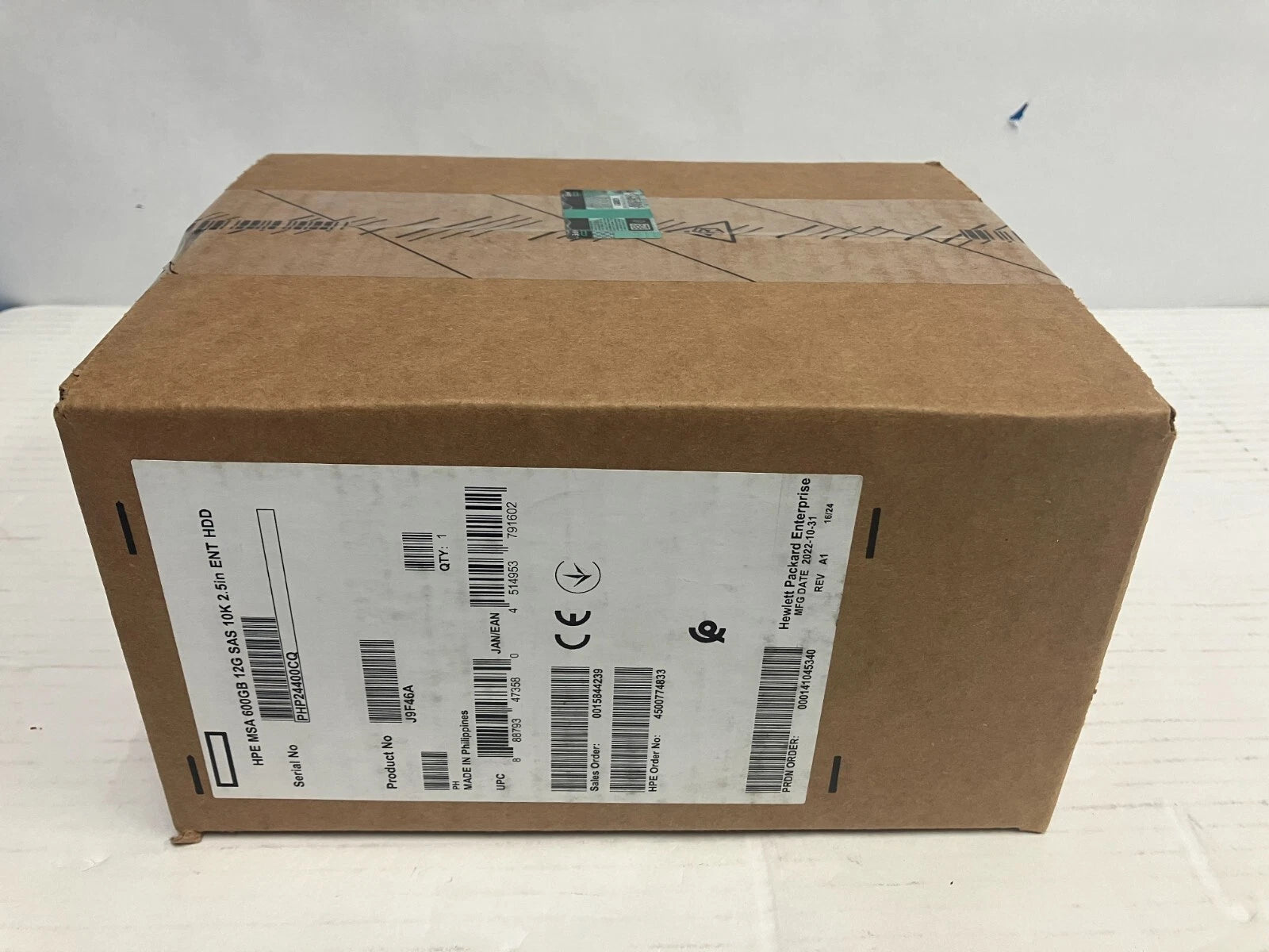 HPe J9F46A 600GB 12G 10K SFF SAS Hot Plug MSA Hard Drive 787646-001