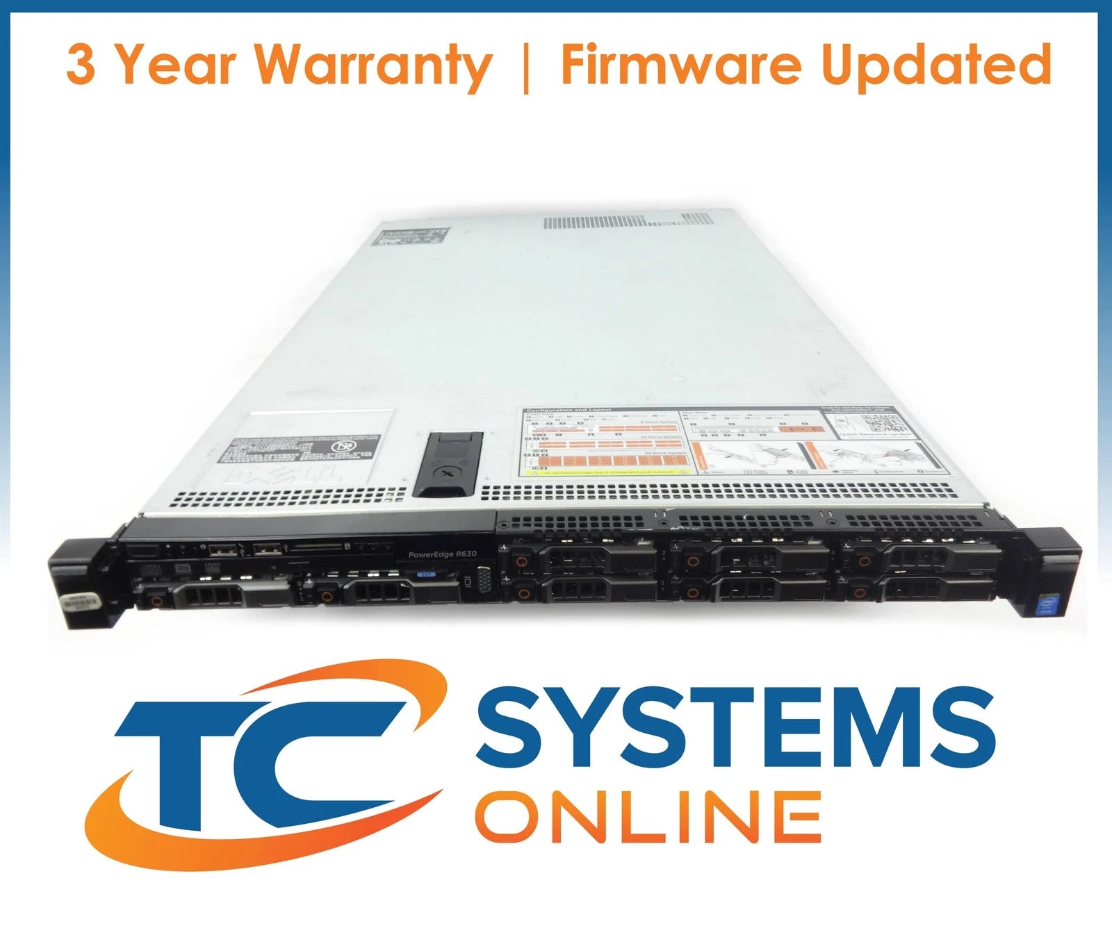 Dell R630 8SFF 2xE5-2643v3 3.4GHZ=12Cores 128GB 8x1.2TB 10K H730P