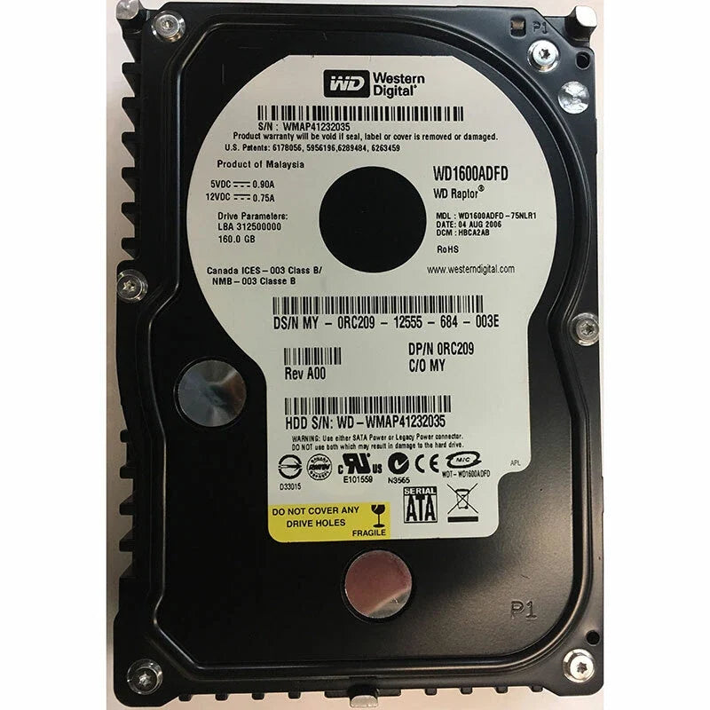 Western Digital 160GB Raptor 10K RPM 16MB Cache SATA 1.5Gb/s 3.5" Hard Drive - WD1600ADFD