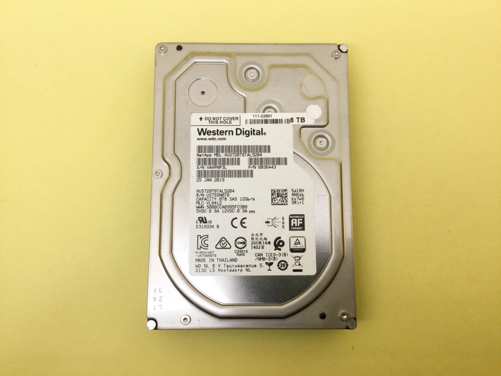 NetApp WD Ultrastar DC HC320 8TB 7.2K SAS 12Gbps 3.5'' HDD HUS728T8TAL5204