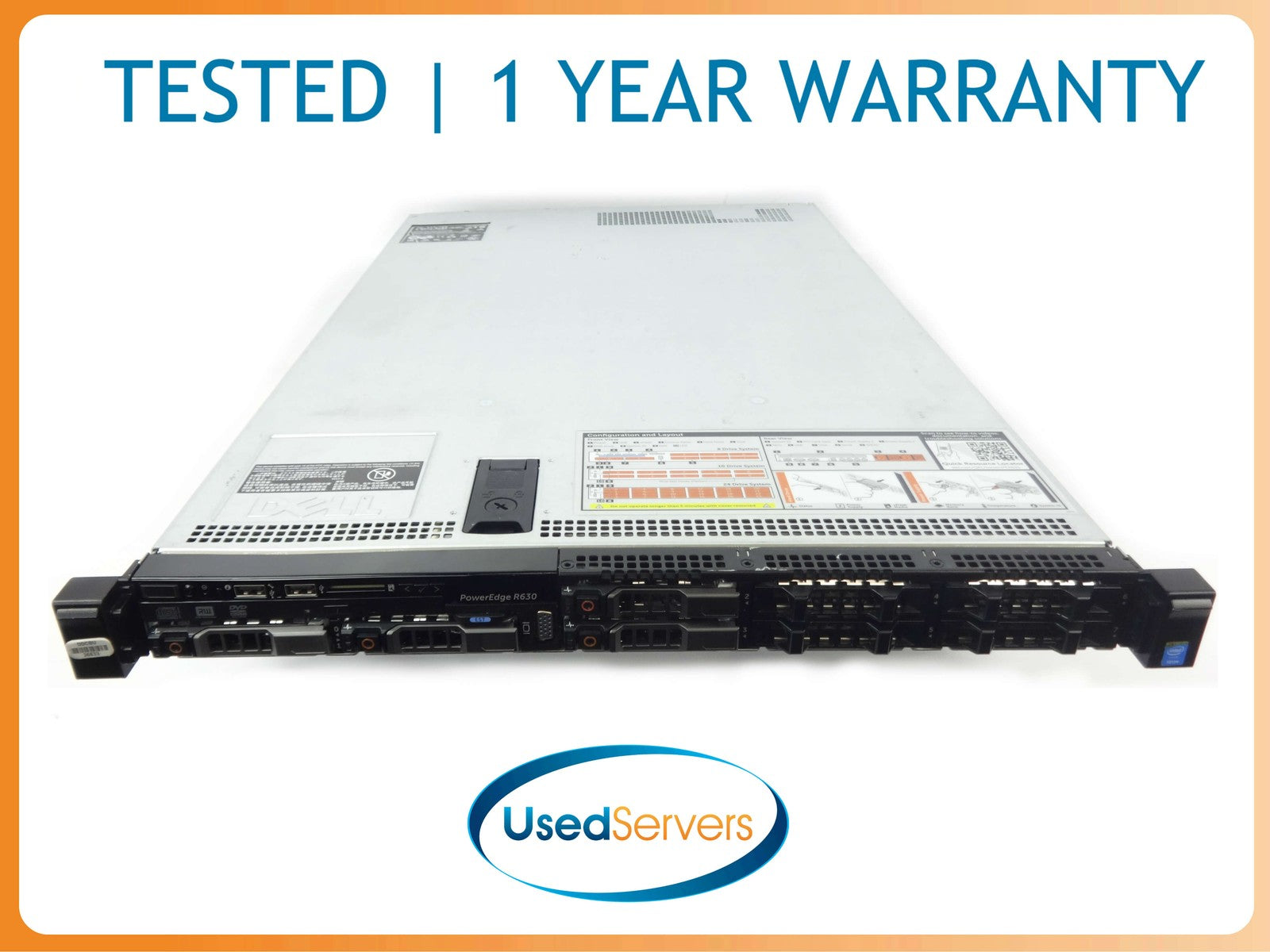 Dell R630 8SFF 64GB 2xE5-2637v3 3.5GHZ=8Cores 4x1.2TB 10K H730