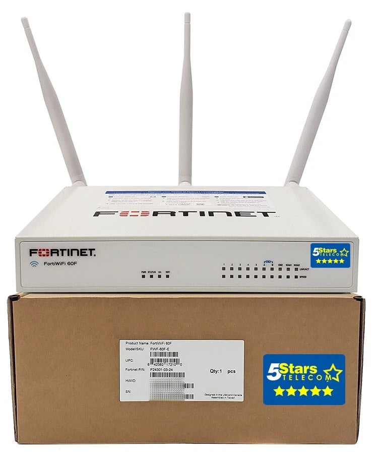 Fortinet Fortigate FortiWiFi 60F Secure SD-WAN Appliance (FWF-60F-E Brand New