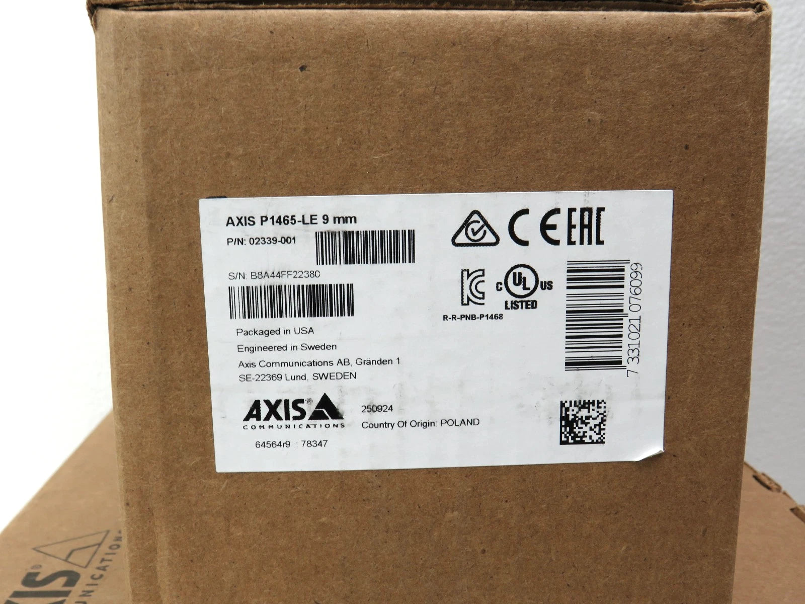 Axis P1465-LE 2MP Bullet Camera 02339-001 (FACTORY SEALED [CTA]