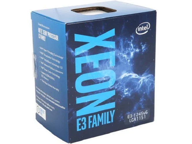 Intel Xeon BX80677E31245V6 E3-1245 V6 Kaby Lake 3.7 GHz (4.1 GHz Turbo) Socket LGA 1151 73W Intel HD Graphics P630 (SR32B) Server Processor including Original Intel Cooling Fan Boxed Version