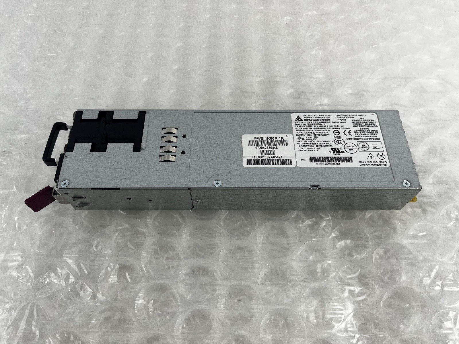 Supermicro PWS-1K66P-1R 1600W 1U Redundant Power Supply