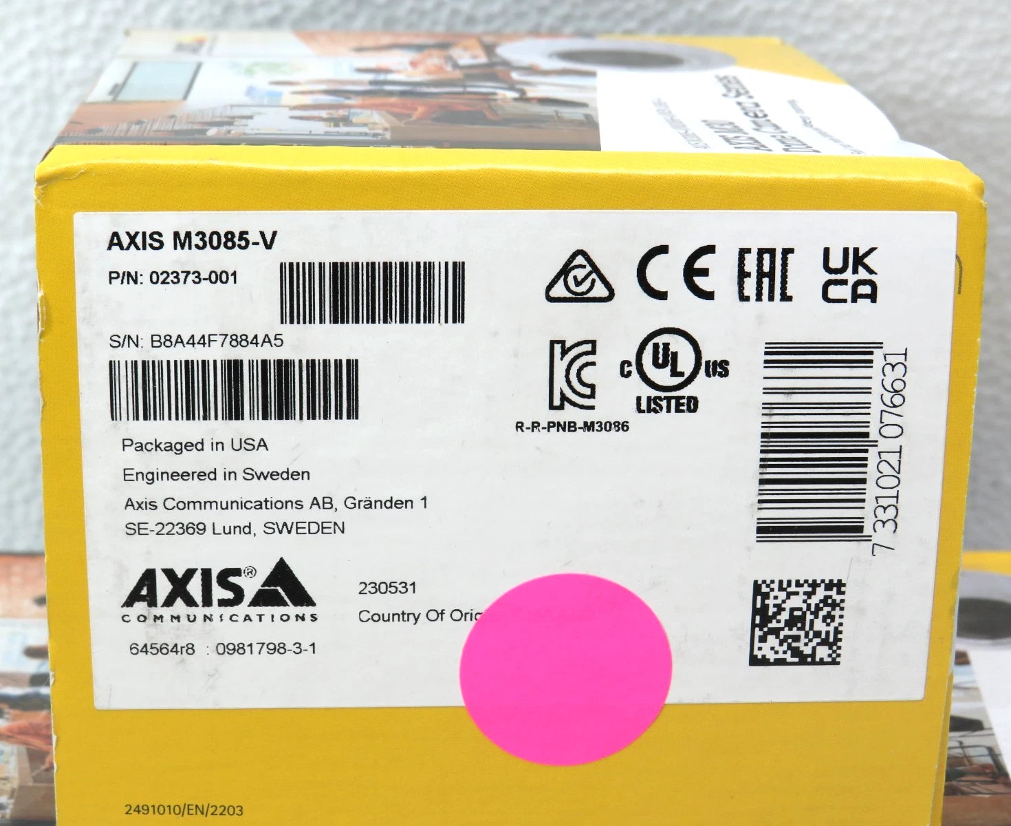 * Axis M3085-V 2MP Dome Camera With WDR 02373-001 (FACTORY SEALED [CTOKT]