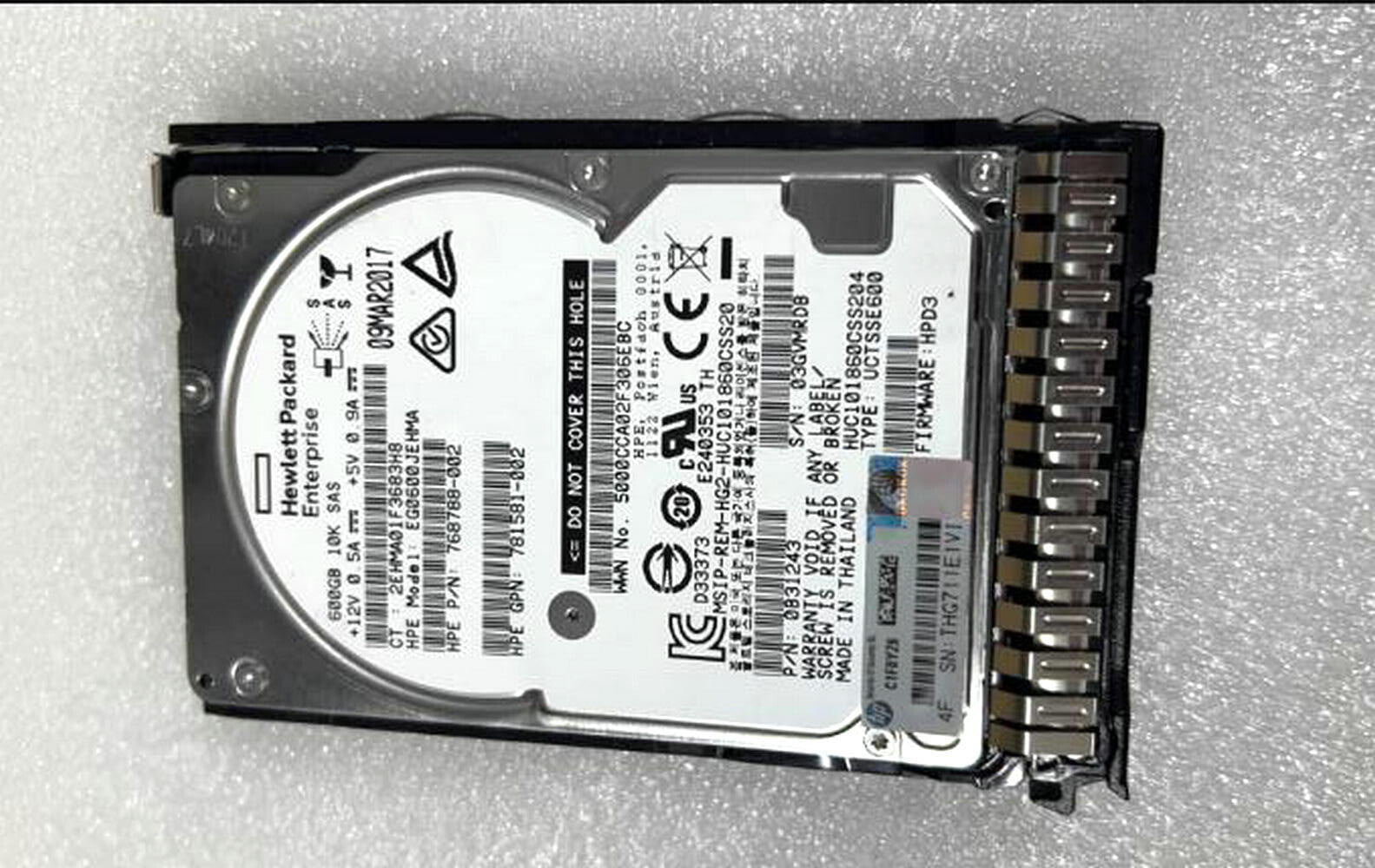 HPE 781577-001 600GB 12G SAS 10K 2.5" SFF SC HD RENEW OPEN