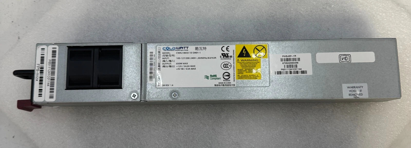 SuperMicro PWS-651-1R Coldwatt CWA2-0650-10-SM01-1 650W Power Supply