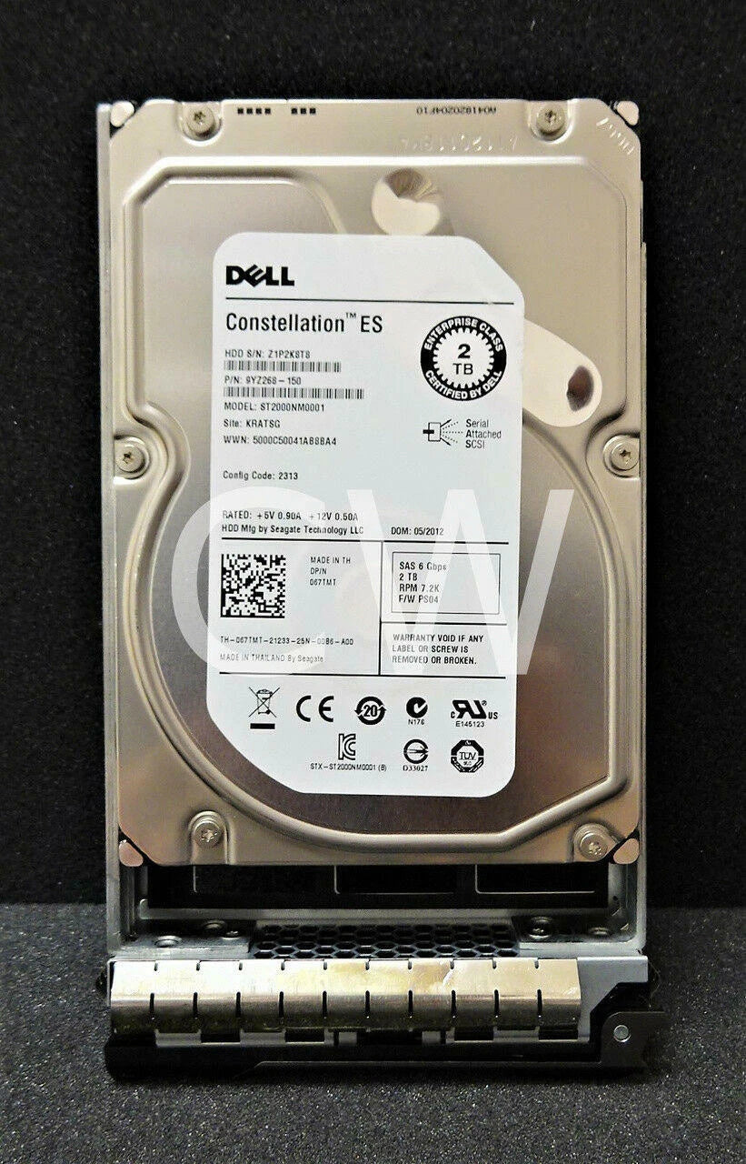 67TMT 067TMT Dell ST2000NM0001 2TB 7.2K RPM 6G 3.5" SAS HDD R415 R420 R510 T420|256767311077