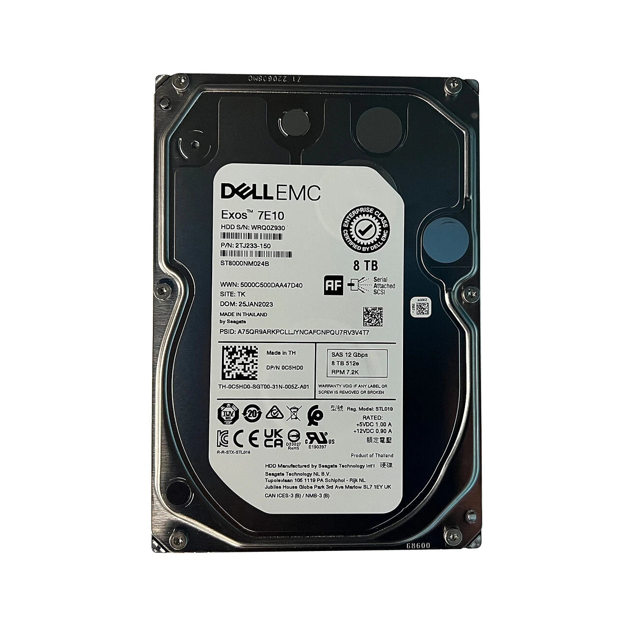 Dell ST8000NM024B 8TB SAS 12Gb/s 7.2K RPM 3.5-inch Internal HDD
