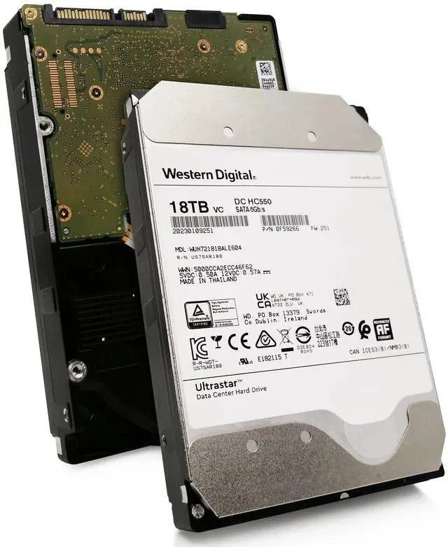 WD Ultrastar DC HC550 18TB WUH721818AL5201 7.2K SATA 3.5" HDD with bracket