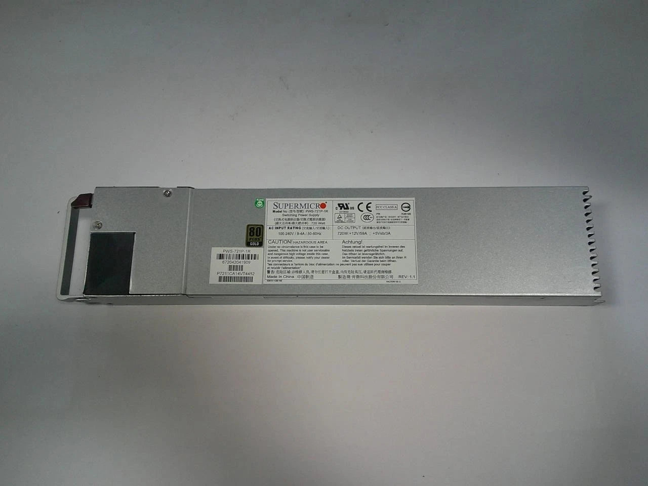 SuperMicro PWS-721P-1R 720W Switching Power Supply 80 Plus Gold|396795496370