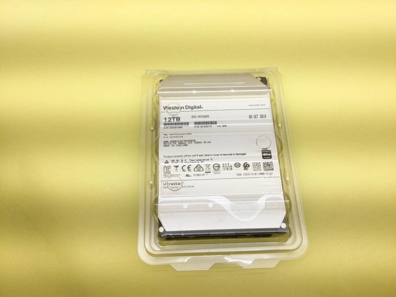 WD Ultrastar DC HC520 12TB 7.2K SAS 12Gb/s 3.5'' ENT HDD HUH721212AL4204 New