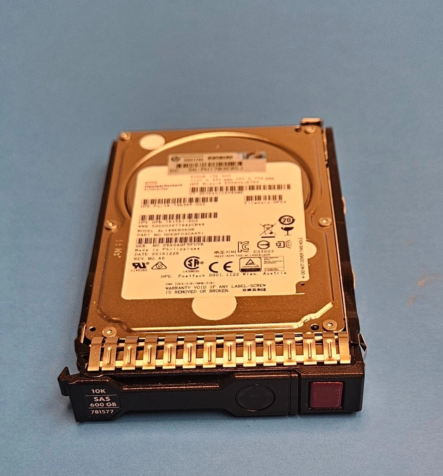 Original HP 600GB 12G SAS 10K 2.5IN SC ENT HDD 781577 w/ g8 g9 g10 tray