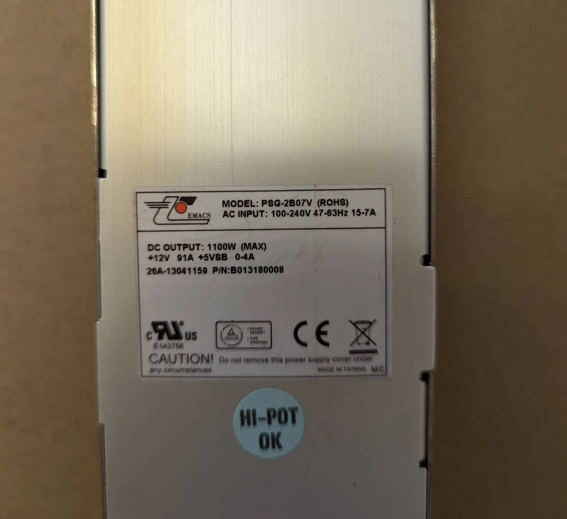 Zippy Emacs PSG-2B07V Redundant Power Supply Module 1100W