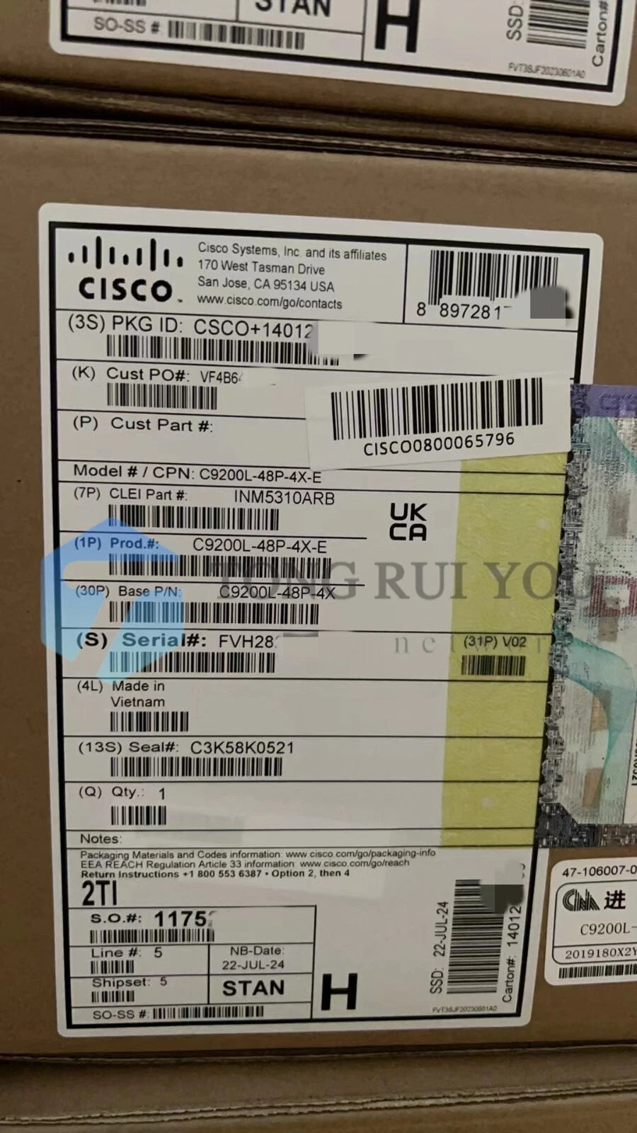 C9200L-48T-4G-E Brand New Cisco Catalyst 9200L 48-port PoE+ 4x1G uplink Switch