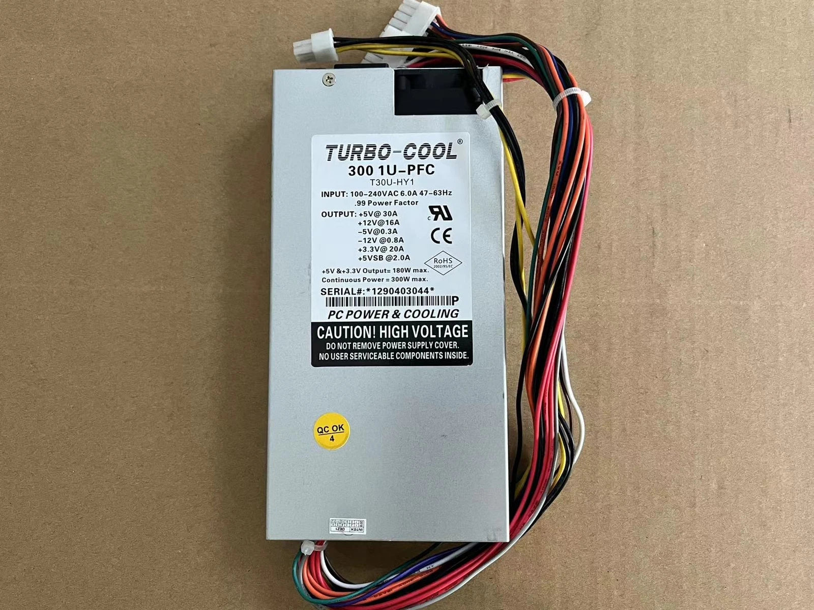 For TURBO-COOL 300 1U-PFC T30U-HY1 For EDGE System Dedicated Power Supply 300W/-