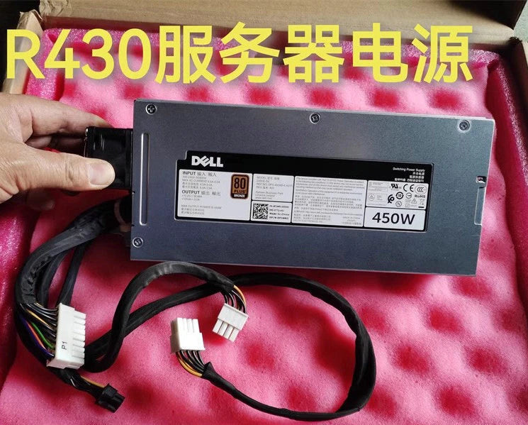 Dell R430 R440 450W D450E-S0 Cold Power Supply with Wiring P34M3