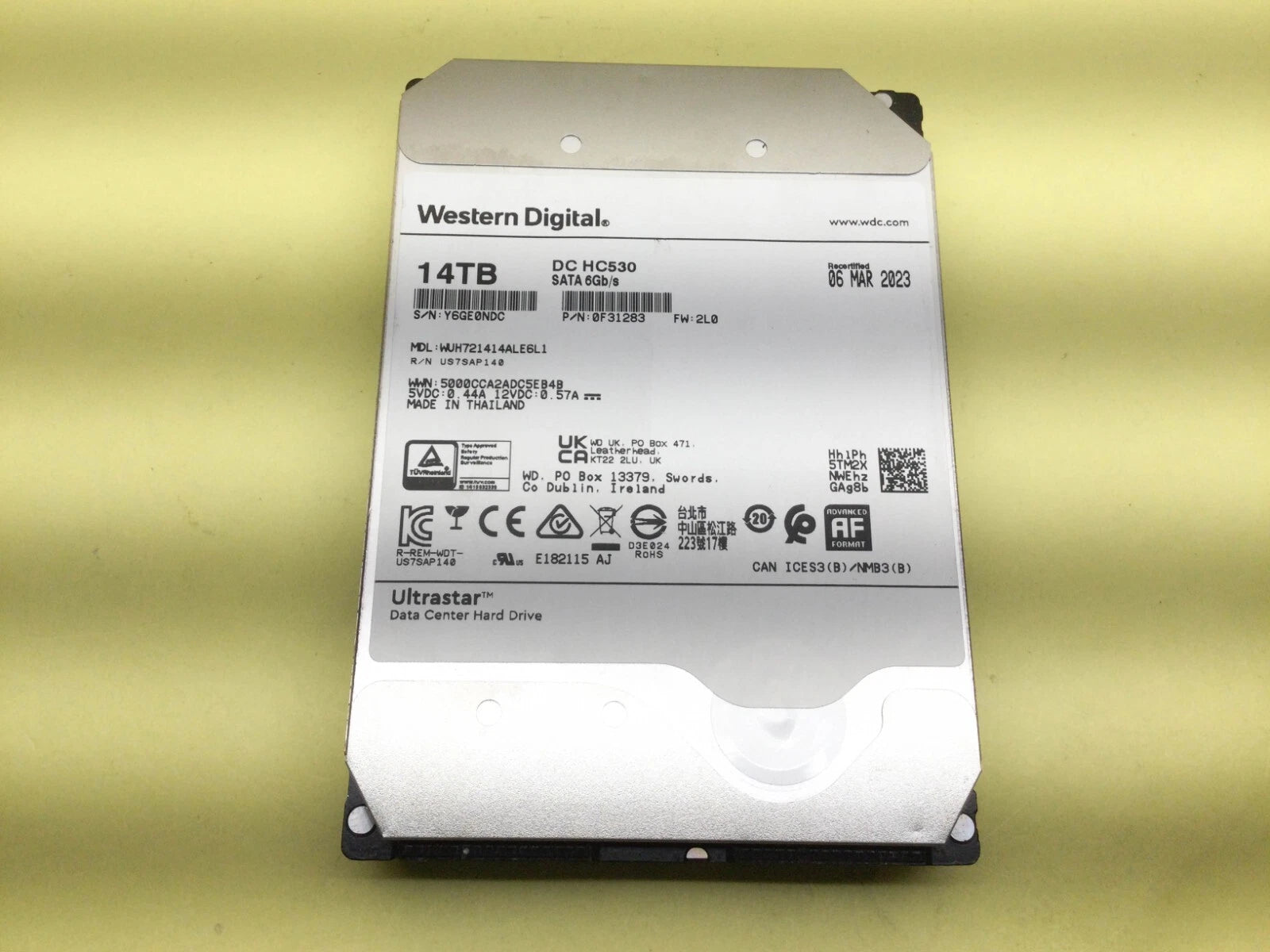 WD Ultrastar DC HC530 14TB 7.2K SATA 6Gb/s 3.5in HDD WUH721414ALE6L1
