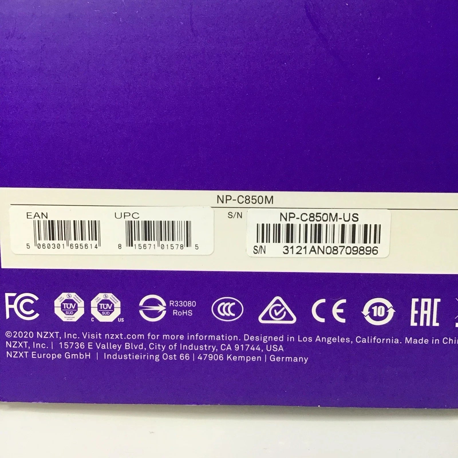 NZXT 850W 80+ Gold Certified Hybrid Silent Fan Control Fluid Dynamic Bearings  Modular Design Sleeved Cables ATX Gaming Power Supply - NP-C850M-US