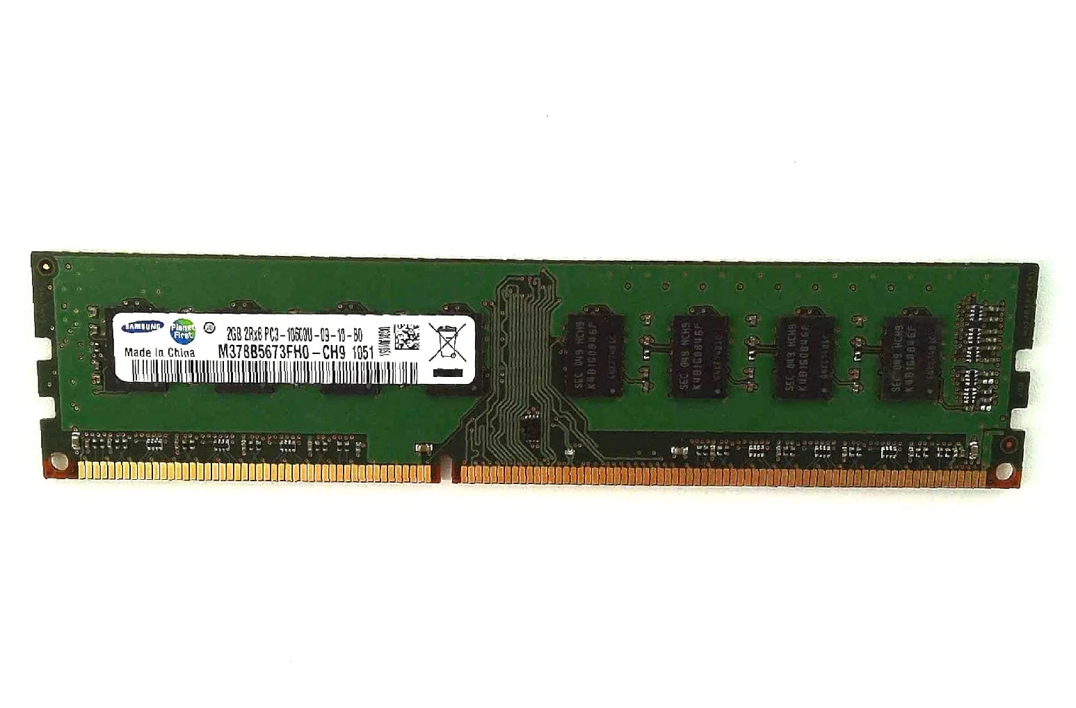 Samsung 1GB PC3-10600 DDR3-1333MHz ECC Unbuffered CL9 240-Pin &nbsp;Single Rank Memory - M391B2873GB0-CH9 (Used Like New)