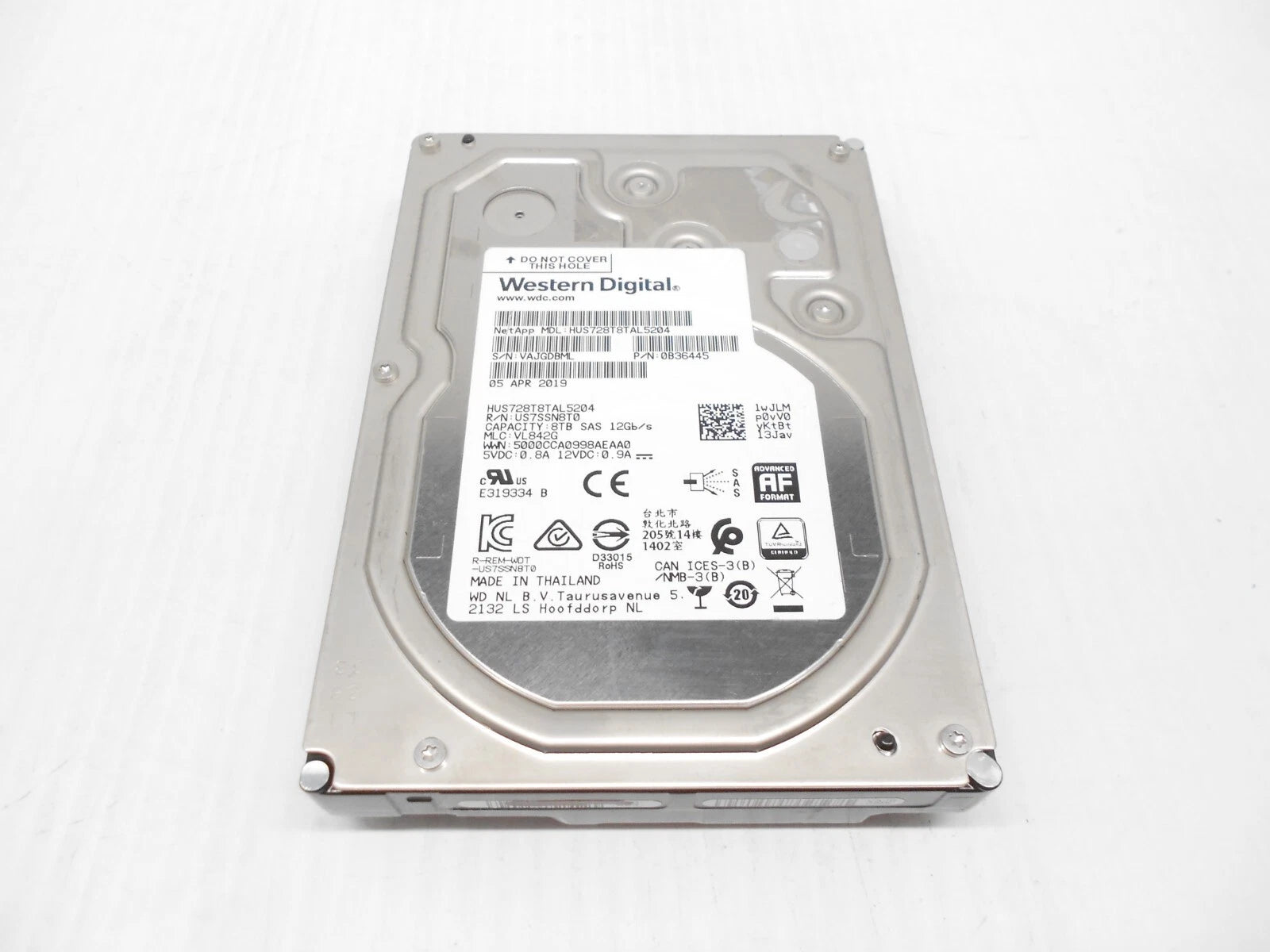 Western Digital 8TB SAS Hard Drive 12G 3.5" Server HDD HUS728T8TAL5204 Dell HP
