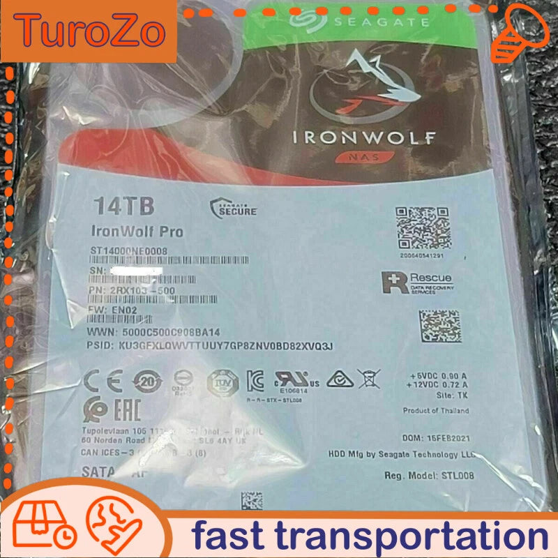 Seagate IronWolf Pro NAS ST14000NE0008 14TB 7200RPM SATA 256MB 6.0 GB/s HDD