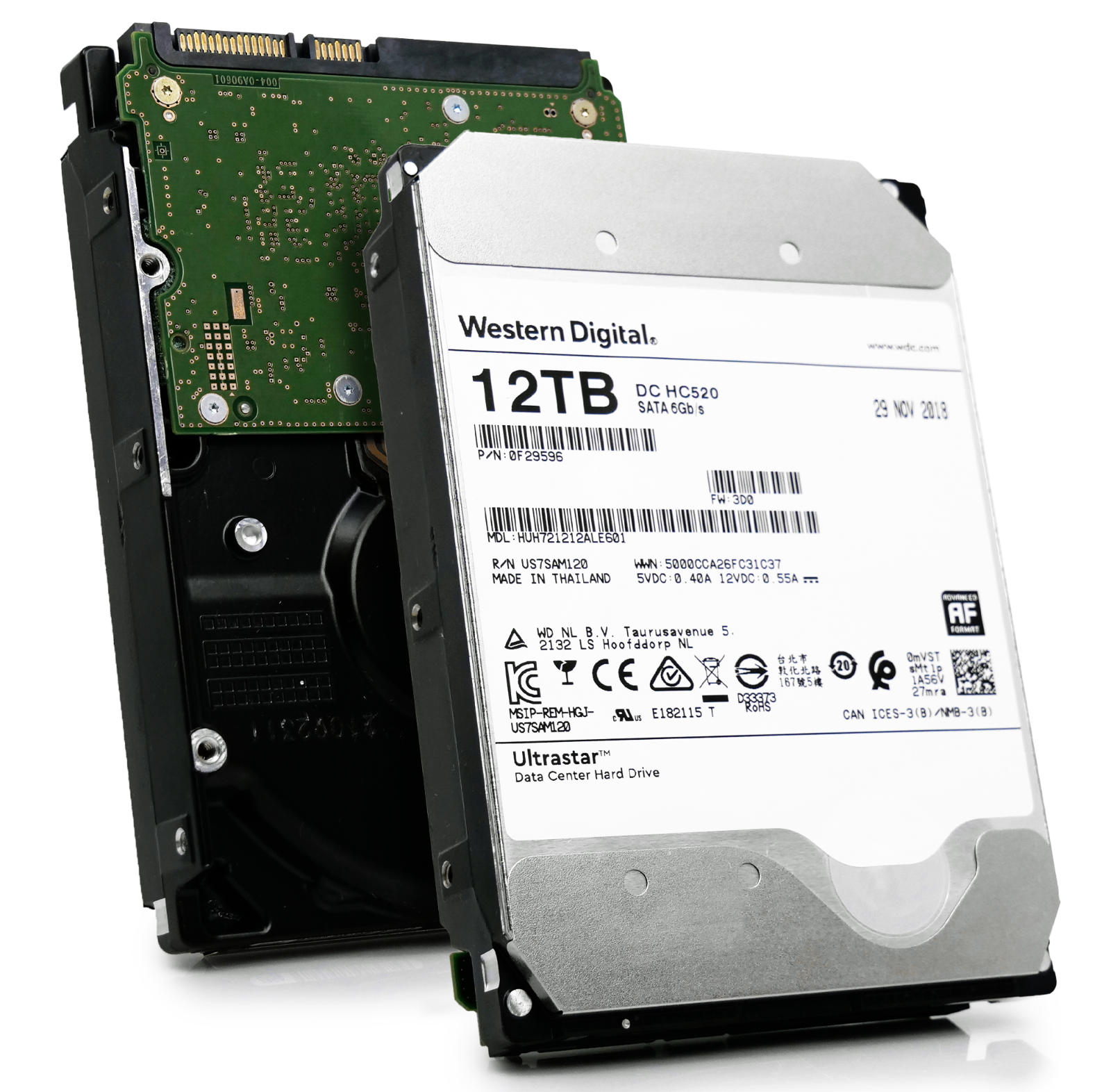 WD HGST Ultrastar HC520 12TB 7.2K RPM SATA 3.5" HDD HUH721212ALE601 0F29596
