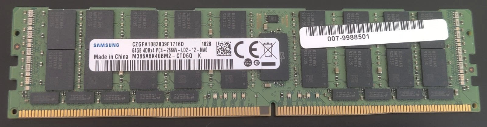 Samsung 64GB 4DRx4 PC4-2666V LRDIMM M386A8K40BM2-CTD Memory RAM