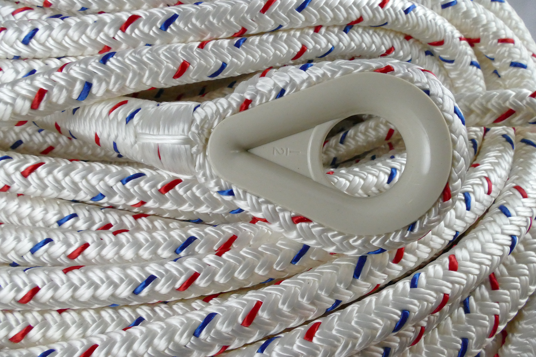 Samson Rope 6.05024E+11 Samson Rope 605024015083 Samson 605024015083, Harbormaster Anchor Line, 3/8" x 150', White w/Red & Blue Tracer