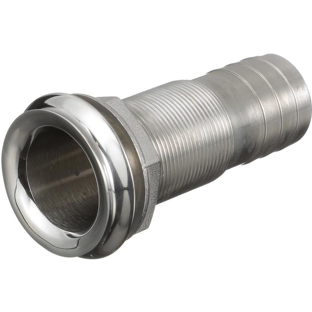 Seachoice 50-18621 Mega-Flow Dripless Thru Hull Fitting, 316 SS, Fits 1-1/8" Hose, 1-1/2" Max Hull
