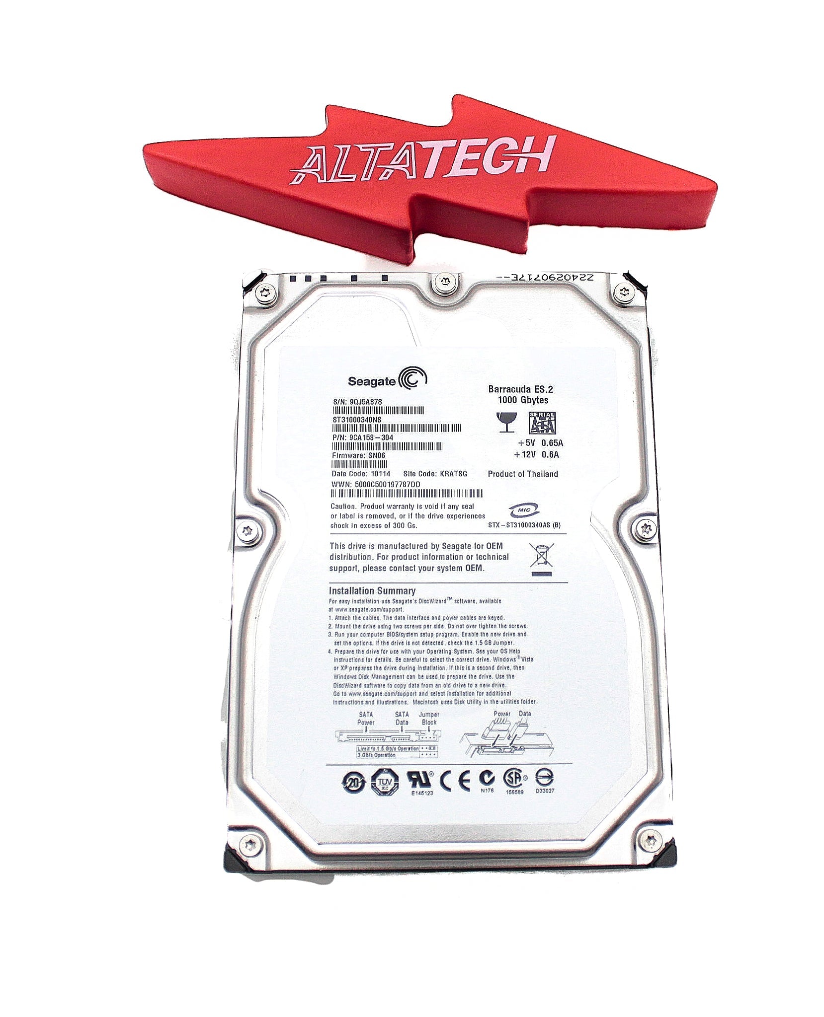 Sun Microsystems ST31000340NS 1TB 3.5IN SATA