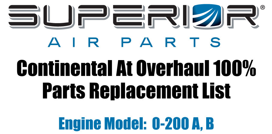 Continental At Overhaul Parts Replacement List - 0-200 A B