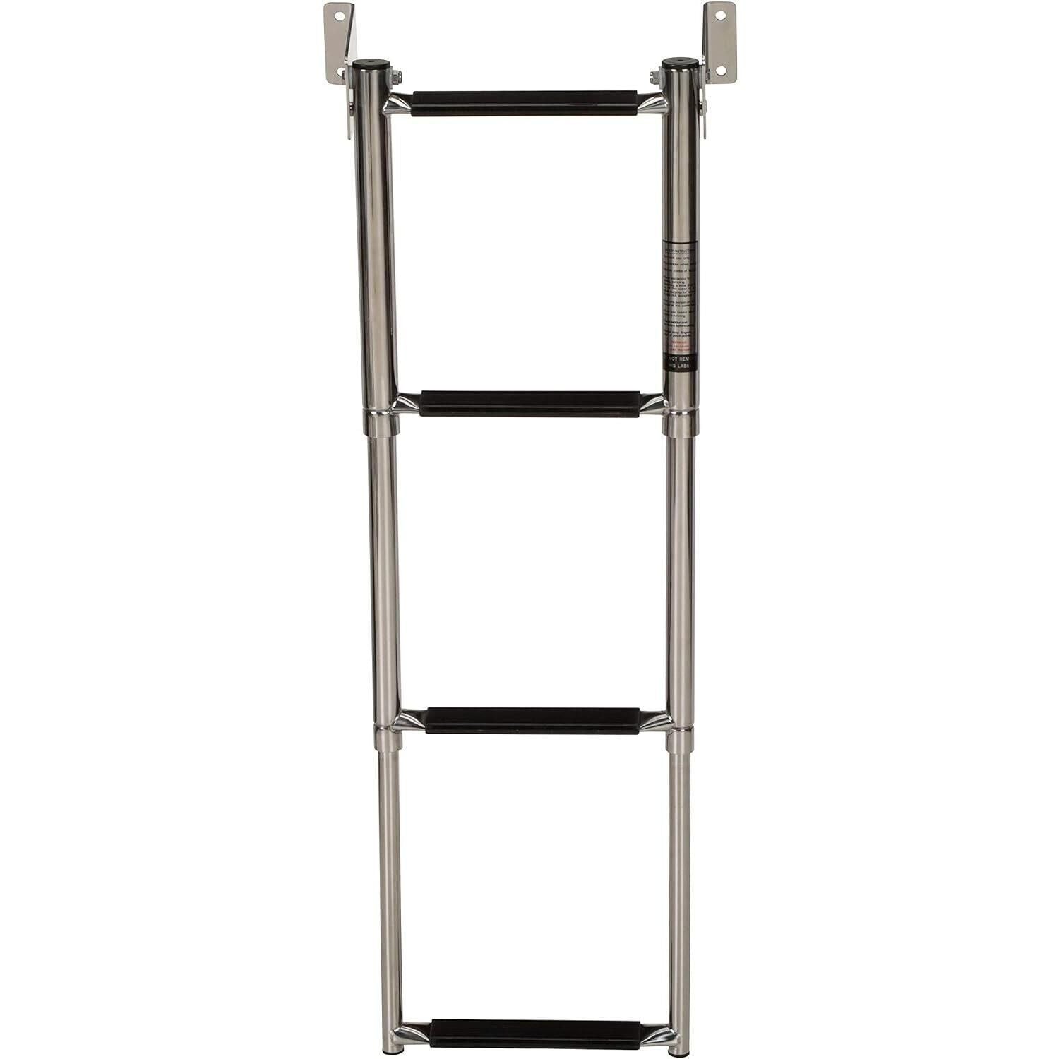 Seachoice 71231 Telescoping Transom Mount Stainless Steel 4-Step Ladder