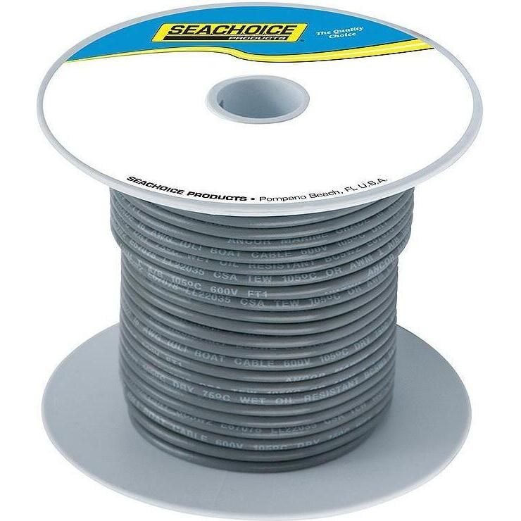 Seachoice 50-63134 Tinned Copper Marine Wire, 16 AWG, Gray, 100'