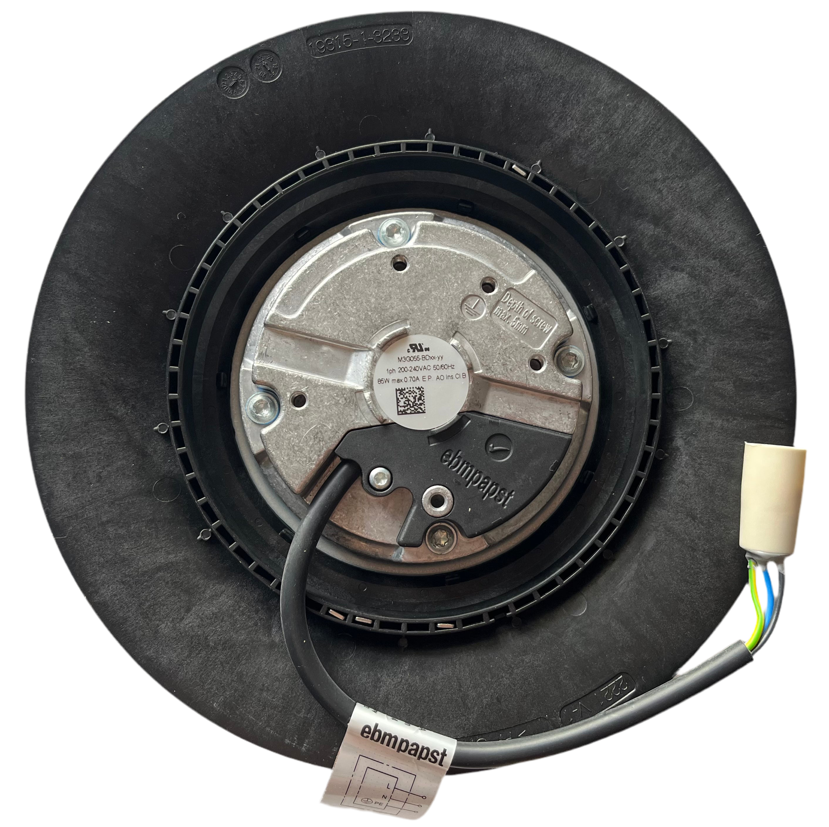 Ebm-papst R3G190-RB01-08 Centrifugal fan M3G055-BD 230v 38W 0.38A 2370Rpm