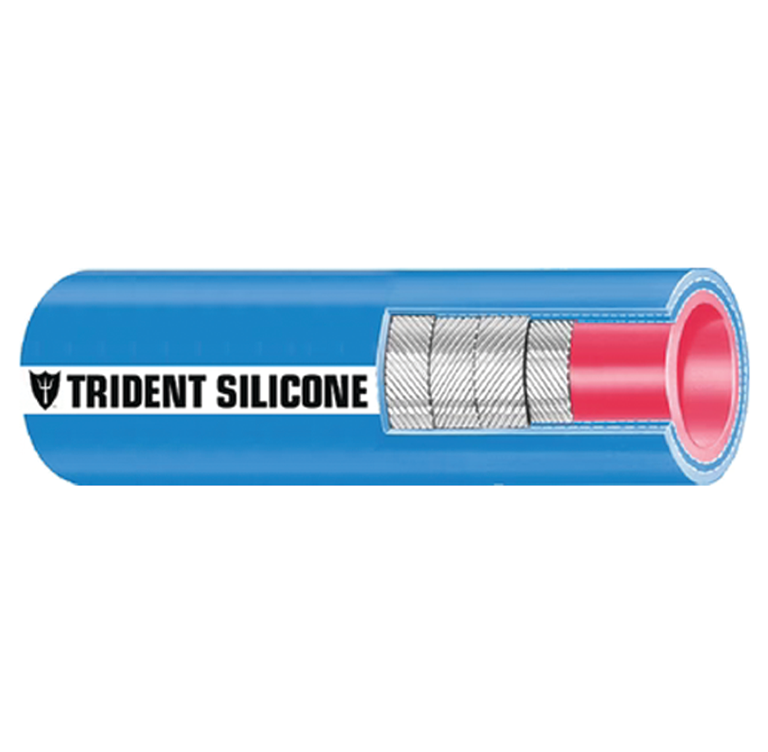 Trident Marine 202V4000-36 Trident Blue "VHT" Silicone Softwall Wet Exhaust Hose, 4" x 3'