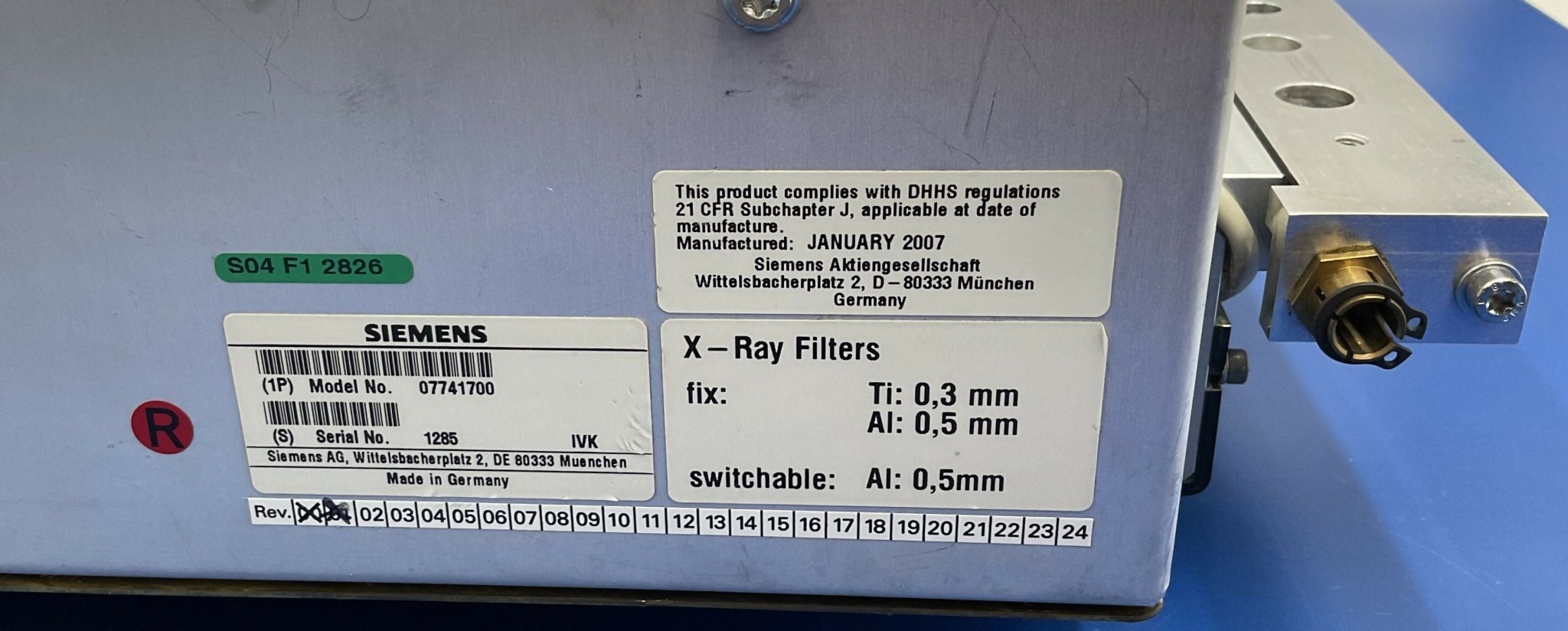 TUBE COLLIMATOR (07741700/7741700 SIEMENS