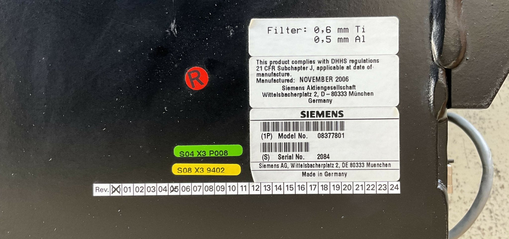 TUBE COLLIMATOR P30F (08377801/8377801 SIEMENS