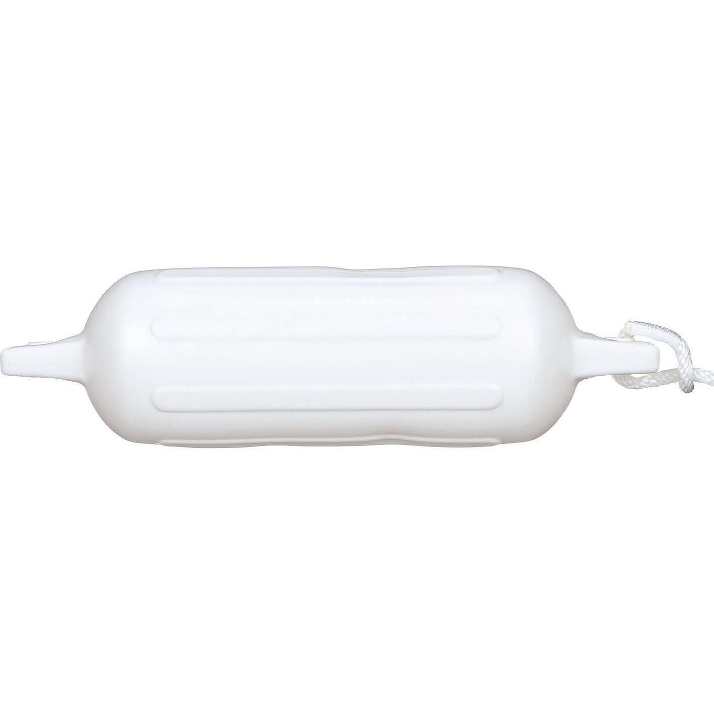 Seachoice DE77201S White Twin Eye Ribbed Fender Kit, (2) 5.5" x 20" Fenders and (2) 3/8" x 5' Fender Lines