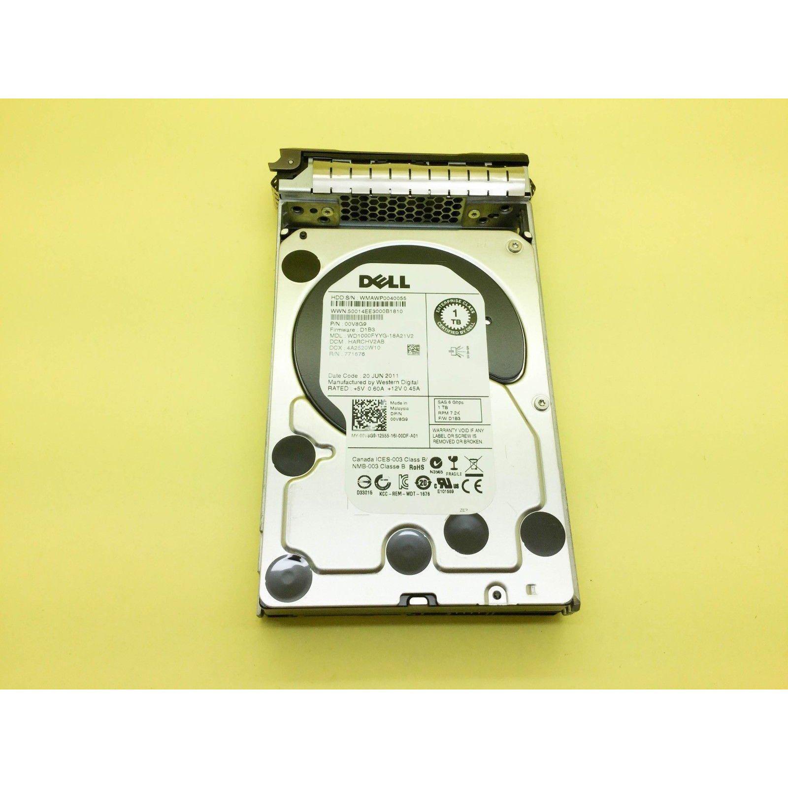 0V8G9 DELL 1TB 7.2K SAS 6Gbps 3.5'' HDD WD1000FYYG 00V8G9 5711045218460-FoxTI