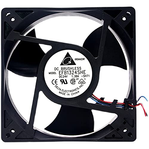 Delta 12.7CM EFB1324SHE 24V 1.38A 12738 3-line industrial computer large air vol cooler - AloTechInfoUSA