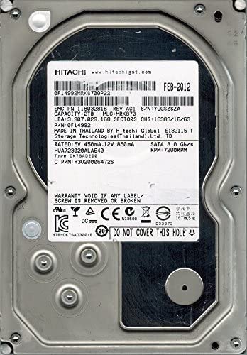 Disco HUA723020ALA640, PN 0F14992, MLC MRK870, Hitachi 2TB SATA 3.5 Bsectr HDD - AloTechInfoUSA