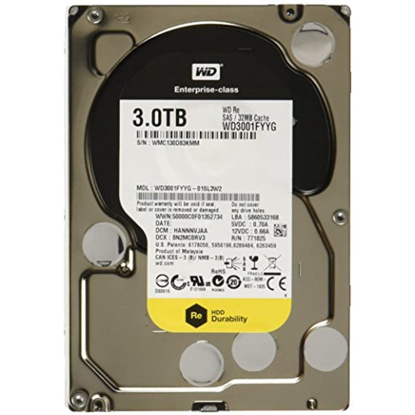 Western Digital Re WD3001FYYG 3TB 7200 RPM SAS 6Gb/s 32MB Cache 3.5 Inch Datacenter Capacity Enterprise Hard Drive - MFerraz Tecnologia